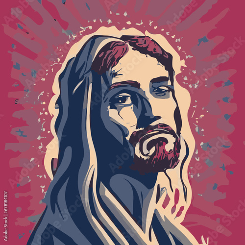 A jesus vector - god vector with a beard design vector illustration for use in design and print poster canvas.eps