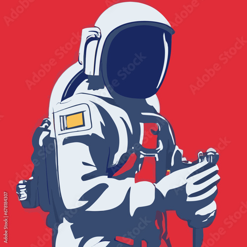 A person in a space suit design vector illustration for use in design and print poster canvas.eps