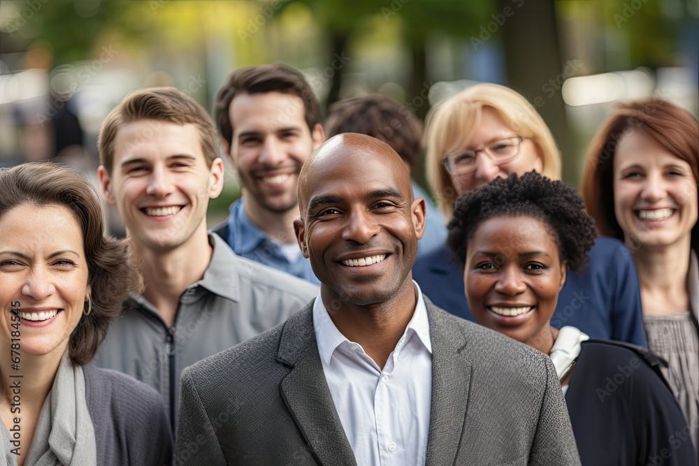 A happy and diverse business team comes together, demonstrating professionalism, success and teamwork. A happy and diverse business team comes together, demonstrating professionalism, success and teamwork.