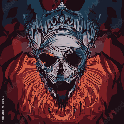 A skull in a crown design vector illustration for use in design and print poster canvas.eps