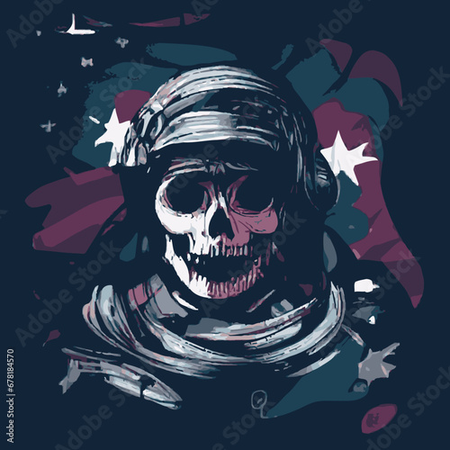 A skull in a helmet design vector illustration for use in design and print poster canvas.eps