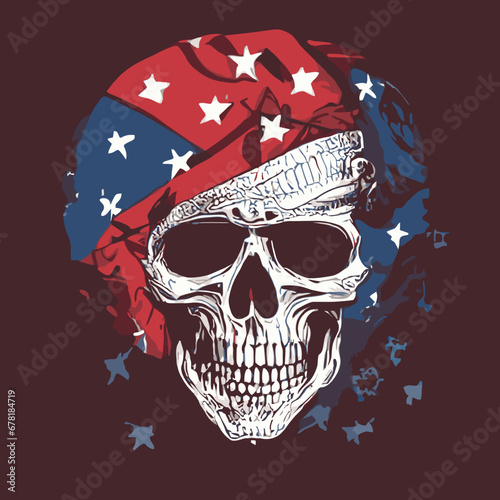 A skull with a bandana design vector illustration for use in design and print poster canvas.eps
