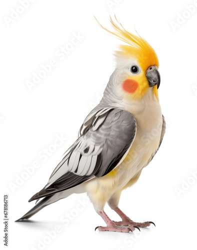 Cockatiel portrait isolated on transparent background
