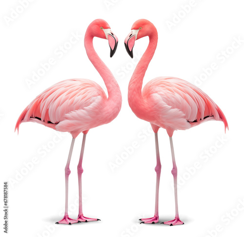 two flamingos couple in love