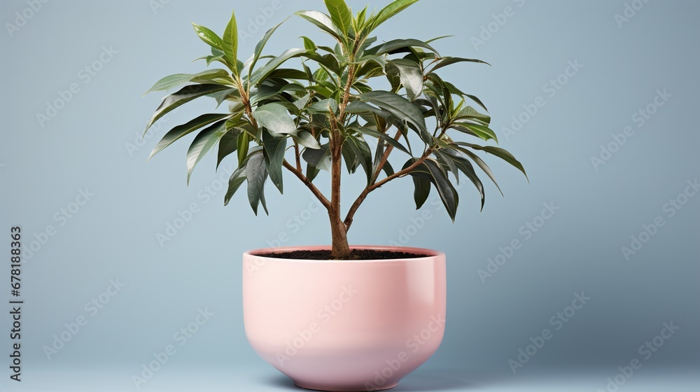 Obraz premium DIY Serenity: Pastel Pot Plant AI Generative