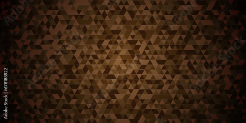 Modern abstract seamless geometric brown pattern background with lines Geometric print composed of triangles. Brown triangle tiles pattern mosaic background. Abstract pattern brown Polygon Mosaic.