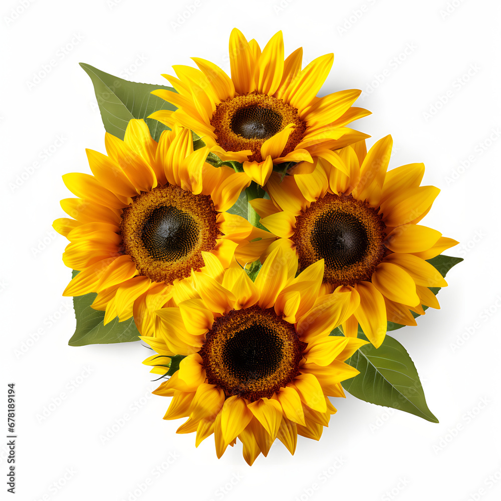 Obraz premium sunflowers on white