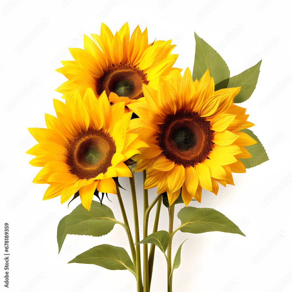 Obraz premium sunflowers isolated on white background
