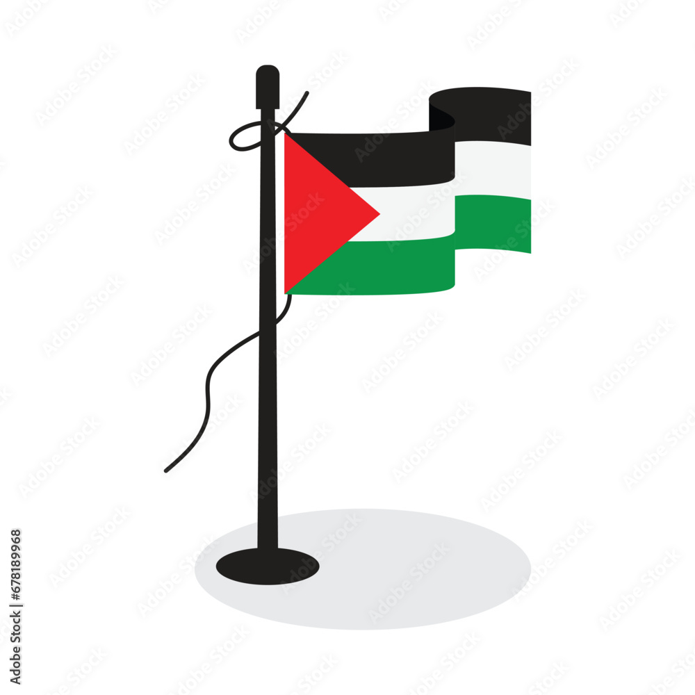 national flag of palestine with pole and waving icon vector illustration design national flag of palestine with pole and waving icon vector illustration design