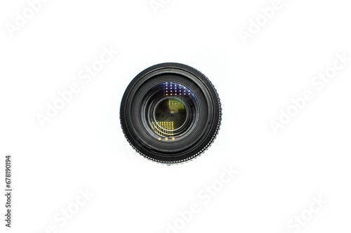 camera lens on a white background.