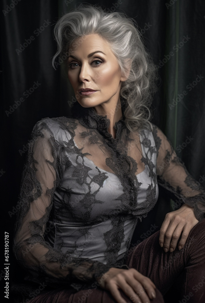 Captivating Elegance: Alluring Mature Woman Poses in Sensual Lingerie, Embracing Femininity AI generated Captivating Elegance: Alluring Mature Woman Poses in Sensual Lingerie, Embracing Femininity AI generated