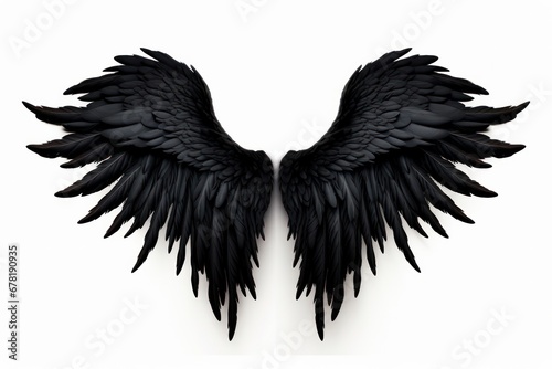 dark wings isolated on white background