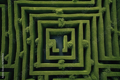 Lost gardening nature hedge landscape pattern bush green labyrinth symmetry