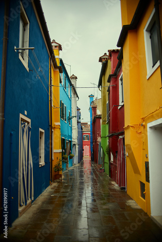 Colorful street in Burano
