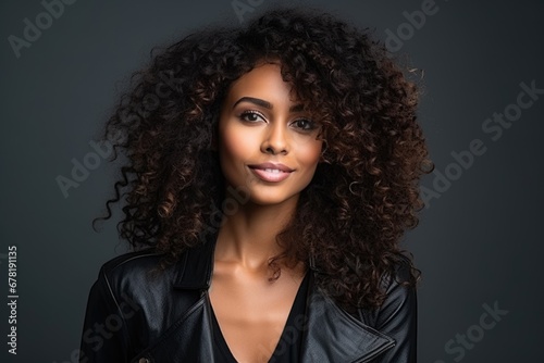 Portrait of beautiful african american woman . AI Generated