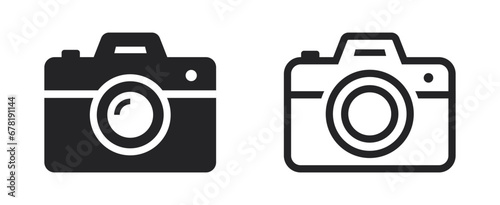 Photo camera vector icon set. Camera symbol.