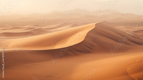 Dune Serenity, Desert, Sand Dunes. Sandy Landscape