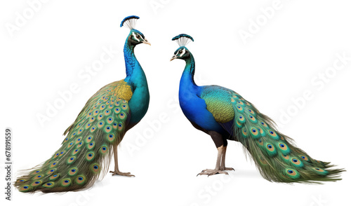 two Peacock on isoalted background photo