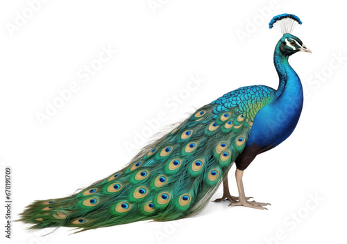 Peacock side profile view