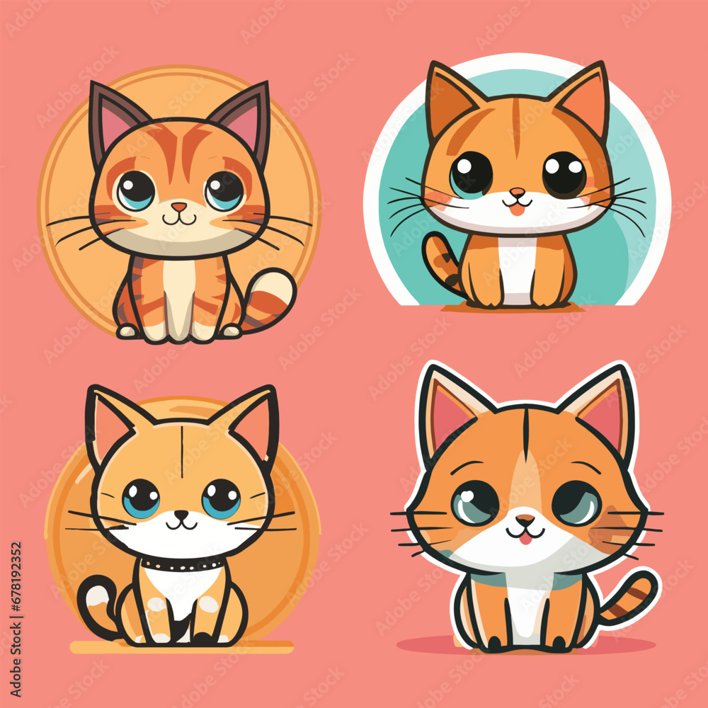 A vector Artwork of A Cute Cat