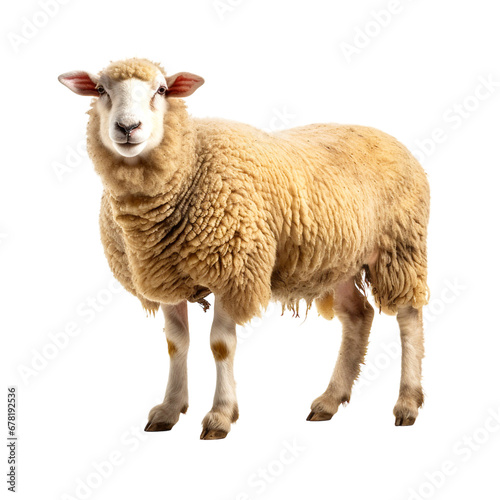 Gentle Grazers: Sheep Isolated on Transparent White Background, Embodying Serenity and Pastoral Beauty.