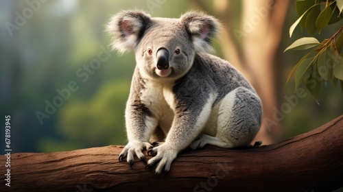 Adorable Koala on eucalyptus tree