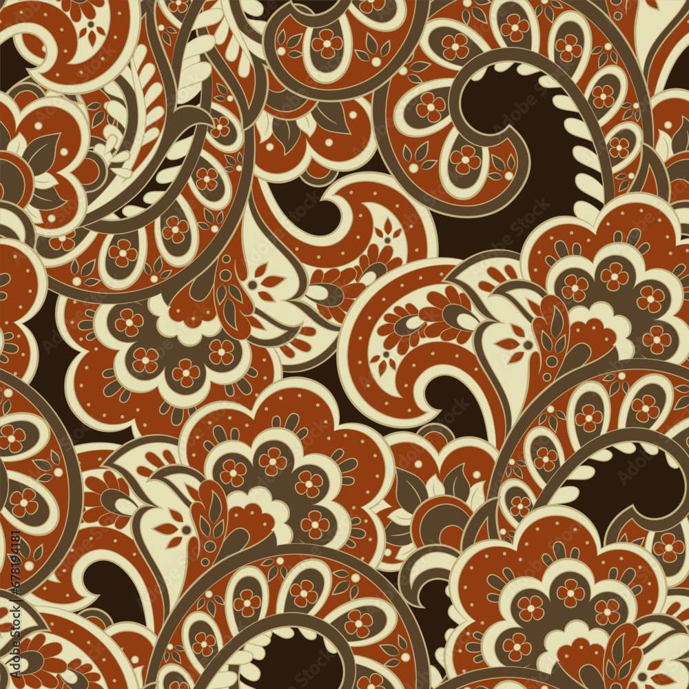 asian floral seamless pattern. Damask seamless vector background