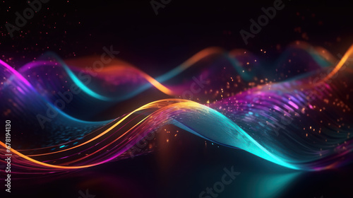 Abstract Vibrant Glowing Lines