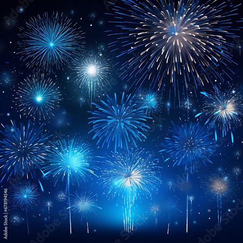 Abstract gold glitter background with fireworks - AI Generated