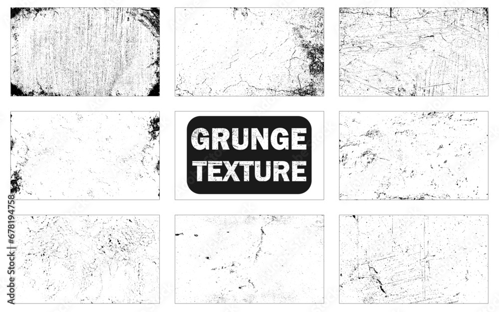 Vector grunge textures. Distress textures set. Vector grunge textures. Distress textures set.