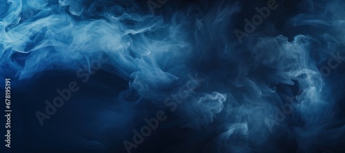 Blue particle texture smoke background on dark black abstract background