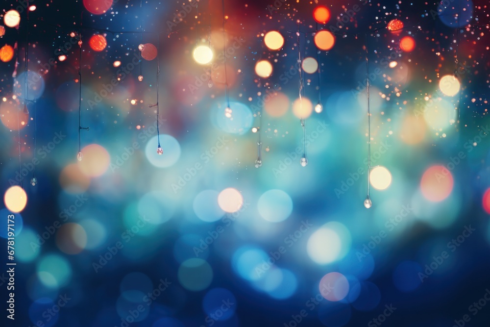 Multicolored glittery lights bokeh. Abstract Christmas background
