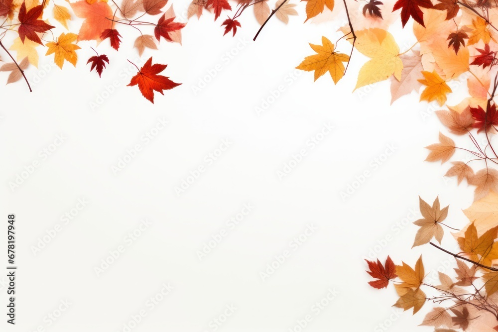 Fototapeta premium Autumn leaves, image with copy space