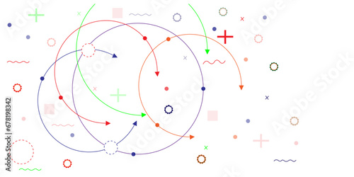 Big data visualization, Plexus circles connection for global communication, science and technology background design.