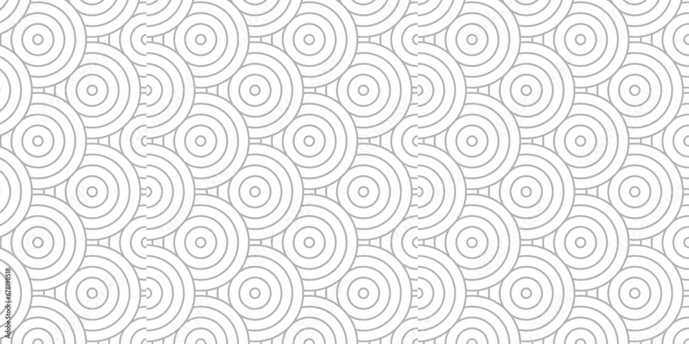 Abstract seamless gray and white pattern with circles fabric curl backdrop. Seamless overlapping pattern with waves pattern with waves gray and tile and fabric geometric retro background.