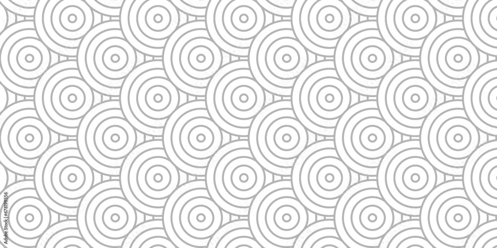 Abstract seamless gray and white pattern with circles fabric curl backdrop. Seamless overlapping pattern with waves pattern with waves gray and tile and fabric geometric retro background.