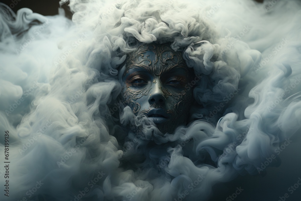 women face between smoke - monster face out of smoke - fantasy background, halloween, horror background women face between smoke - monster face out of smoke - fantasy background, halloween, horror background