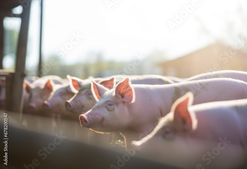 Élevage de cochons en batterie dans une porcherie