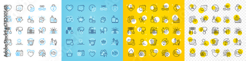Vector icons set of Smile, Ice cream and Father day line icons pack for web with Elephant on ball, Sun protection, Sleep outline icon. Stop fishing, Baggage, Piggy sale pictogram. Vector