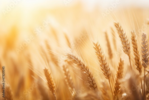 wheat field background - A field of golden wheat swayed in the breeze.