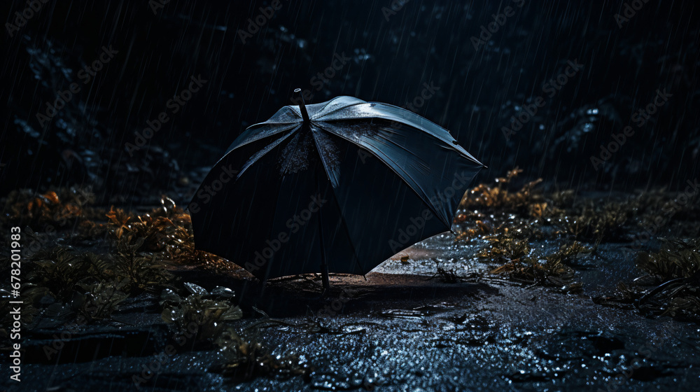 A black umbrella
