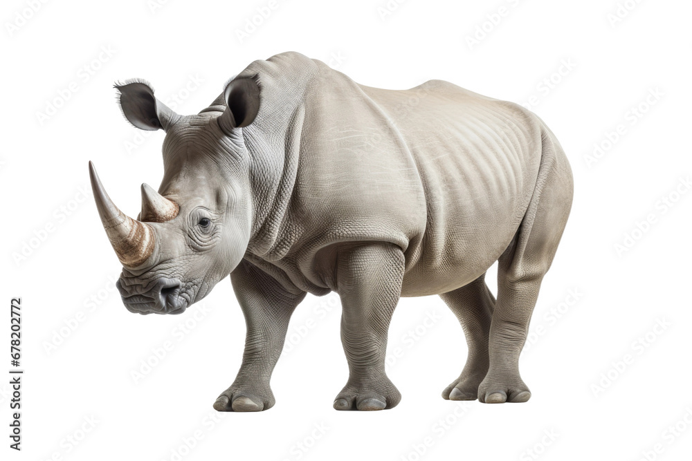 Majestic Horns a Rhinoceros on Transparent Background, PNG, Generative Ai