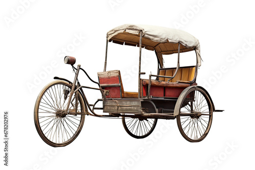 Realistic 8K Illustration of a Rickshaw on Transparent Background, PNG, Generative Ai