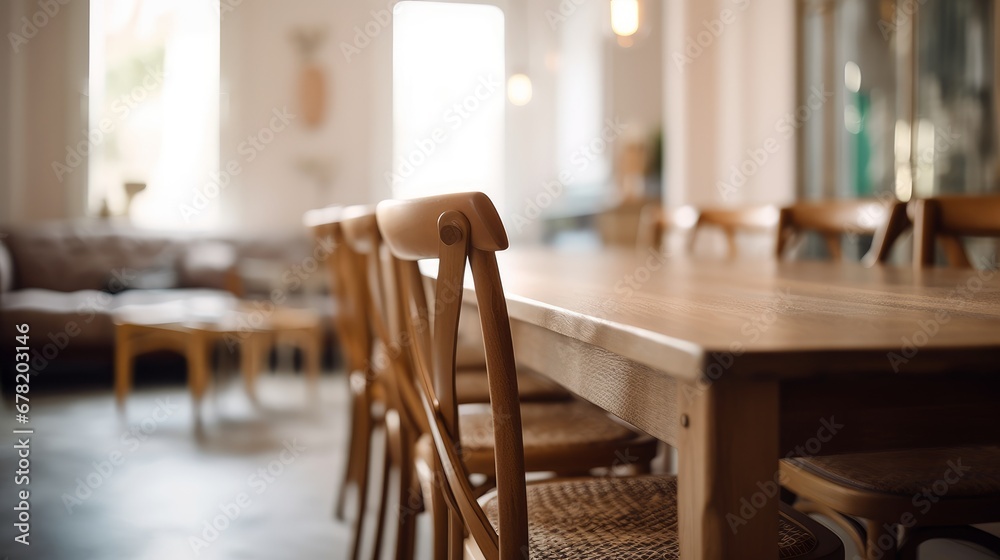 Dining room  blurred background unfocused AI generated illustration
