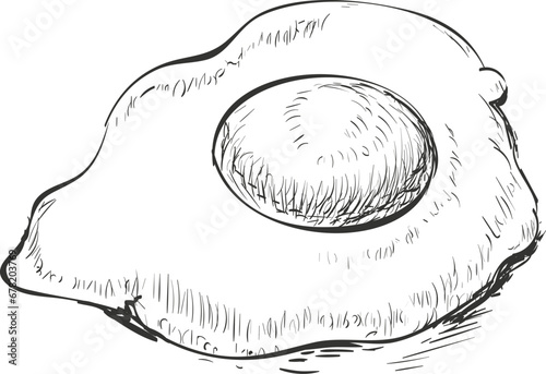 Fried Egg Hand Drawn Sketch Drawing Vector Illustration