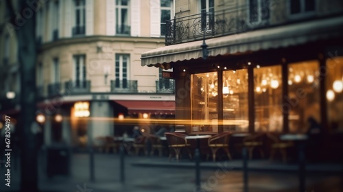 restaurant building blurred background unfocused AI generated illustration © ArtStage