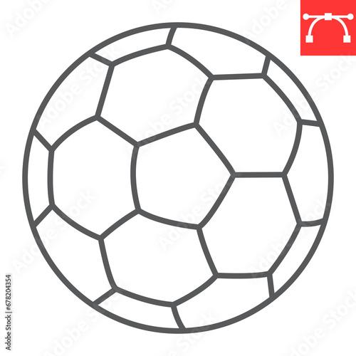 Soccer ball line icon  sport and game  football field vector icon  vector graphics  editable stroke outline sign  eps 10.