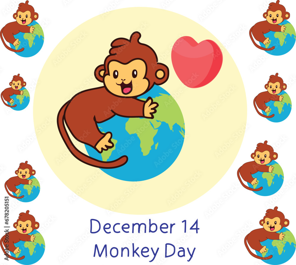 Monkey Day is celebrated every year on 14 december.
