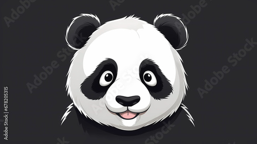 Hand drawn cartoon cute panda illustration 