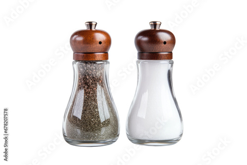 Illustration of Salt and Pepper Shakers on Transparent Background, PNG, Generative Ai